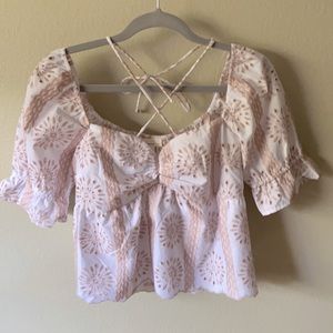 Urban Romantics Embroidered Puff Sleeve Blouse